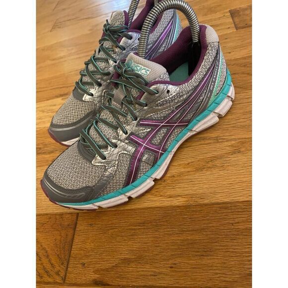 Asics Womens Athletic Running Shoes Size 8 Gray Purple Mesh Comfort Lightweight - Picture 3 of 10